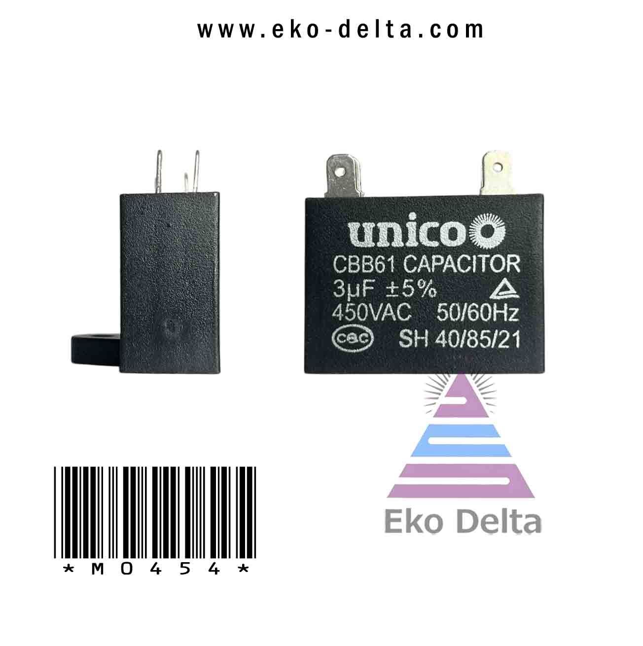 Kondansatör 3 UF Kare Artiko  capictur 01 14 187