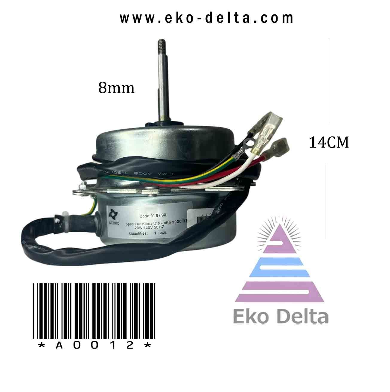 Fan Klima Diş Ünite 9000 Btu 20w 220v 50hz fan 01 87 90