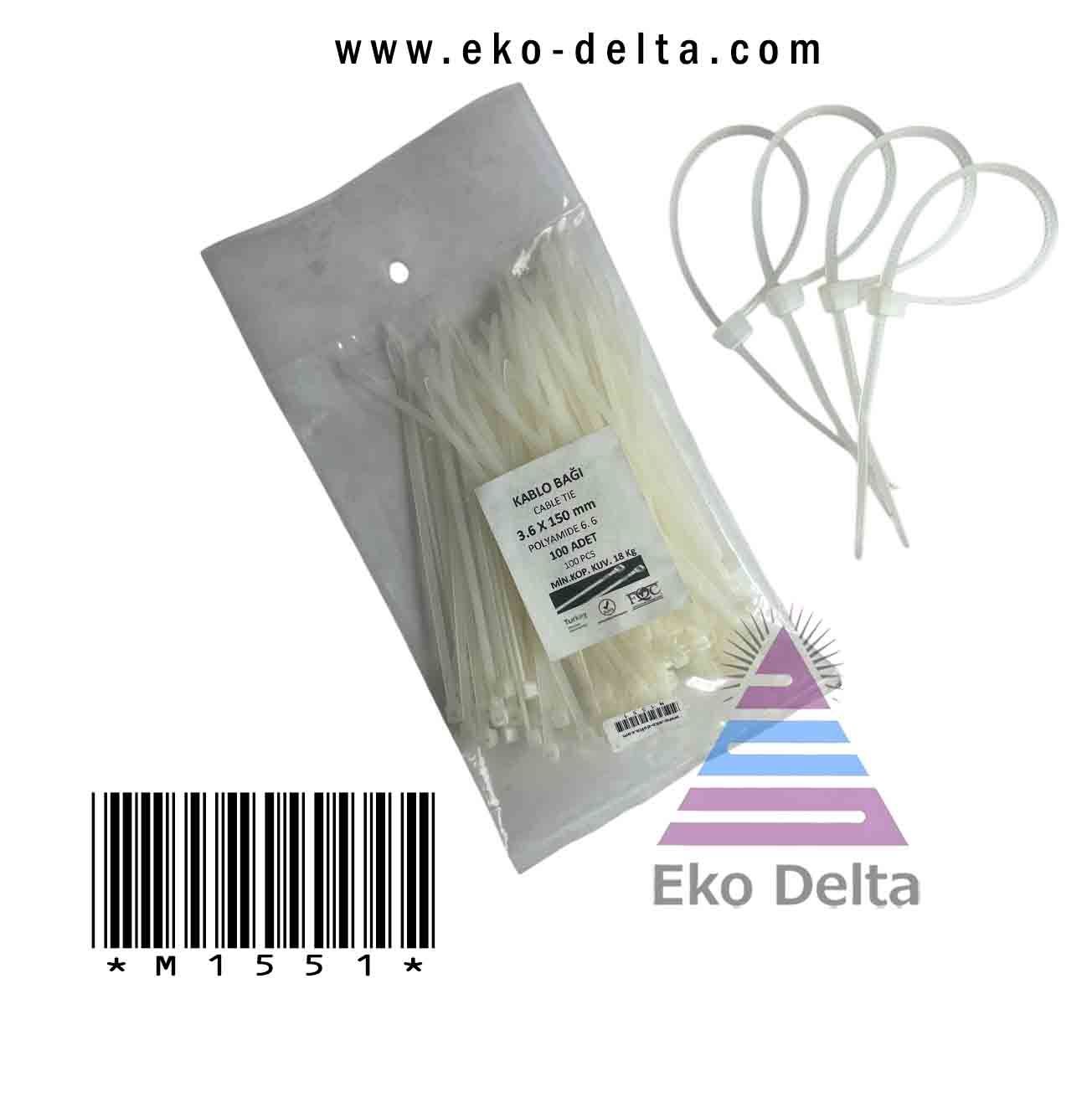 Kablo Başı 3.6x150 (Beyaz)  kablo bağı 3.6x150 (beyaz)