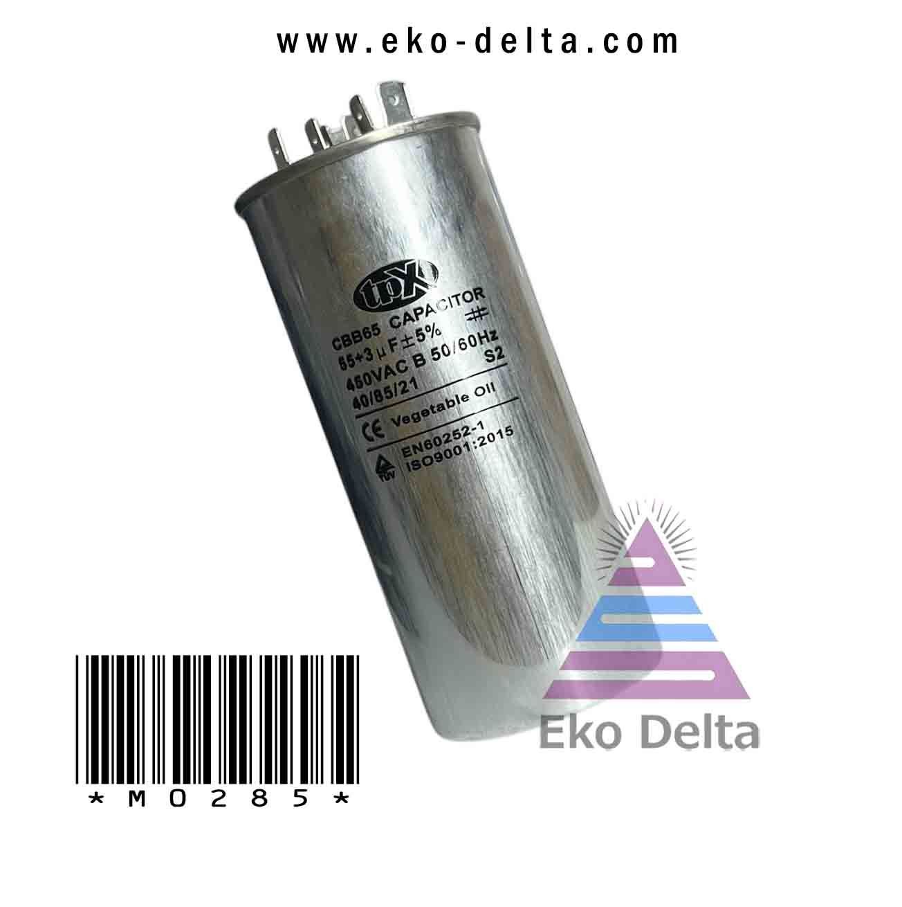 Split klima kondansatörü  55+3 uf 370 v 450 v