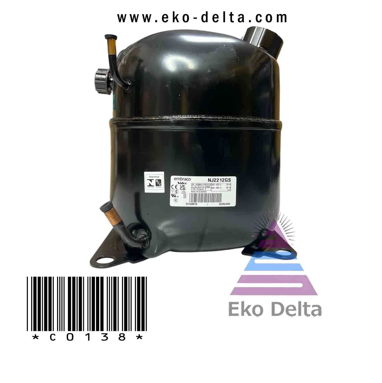 Kömpresör embraco r404a 1 1/2c lbp 380v nj 2212 gs