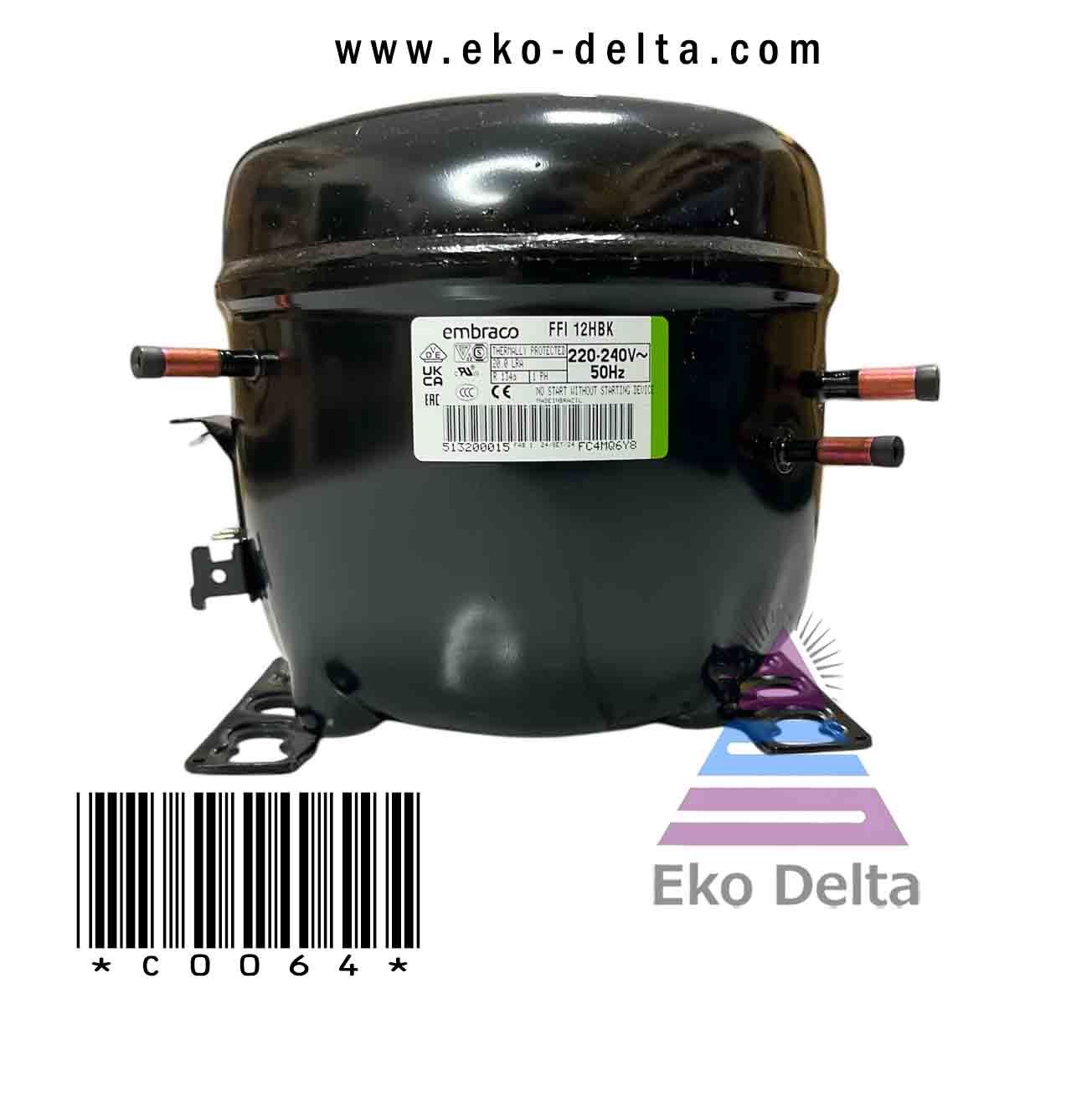 Kömpresör embraco r134a 1/3c+ 3/8c hbp ffi 12 hbk